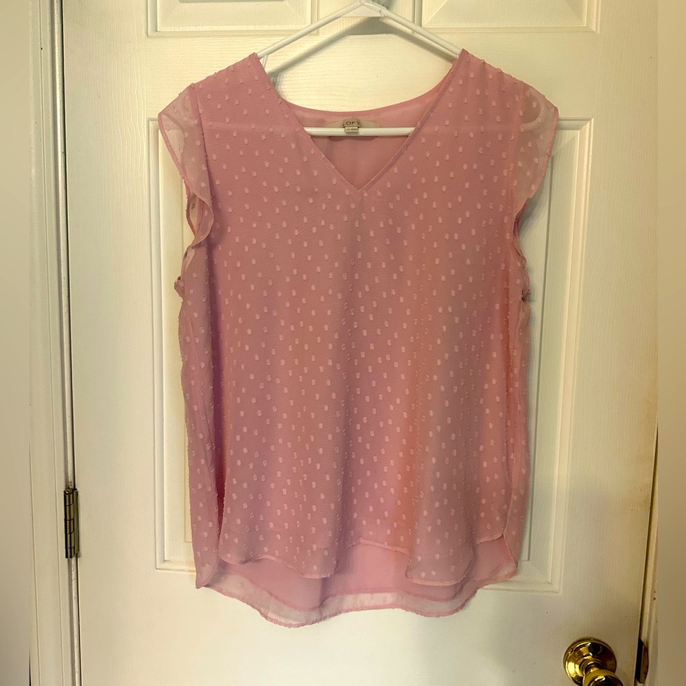 LOFT polka dot lined blouse